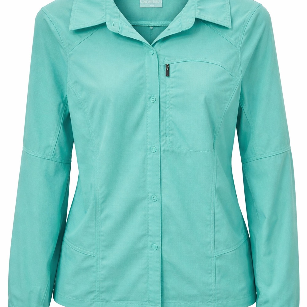 Columbia Omni-Shade Mint Button Up Sun Protection Shirt Women’s S/P